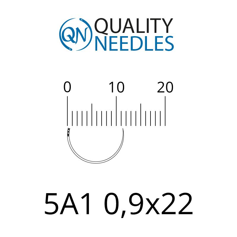 Голки хірургічні колючі, 5/8, пружинне вушко, розмір 0,9х22 мм, 10 шт.